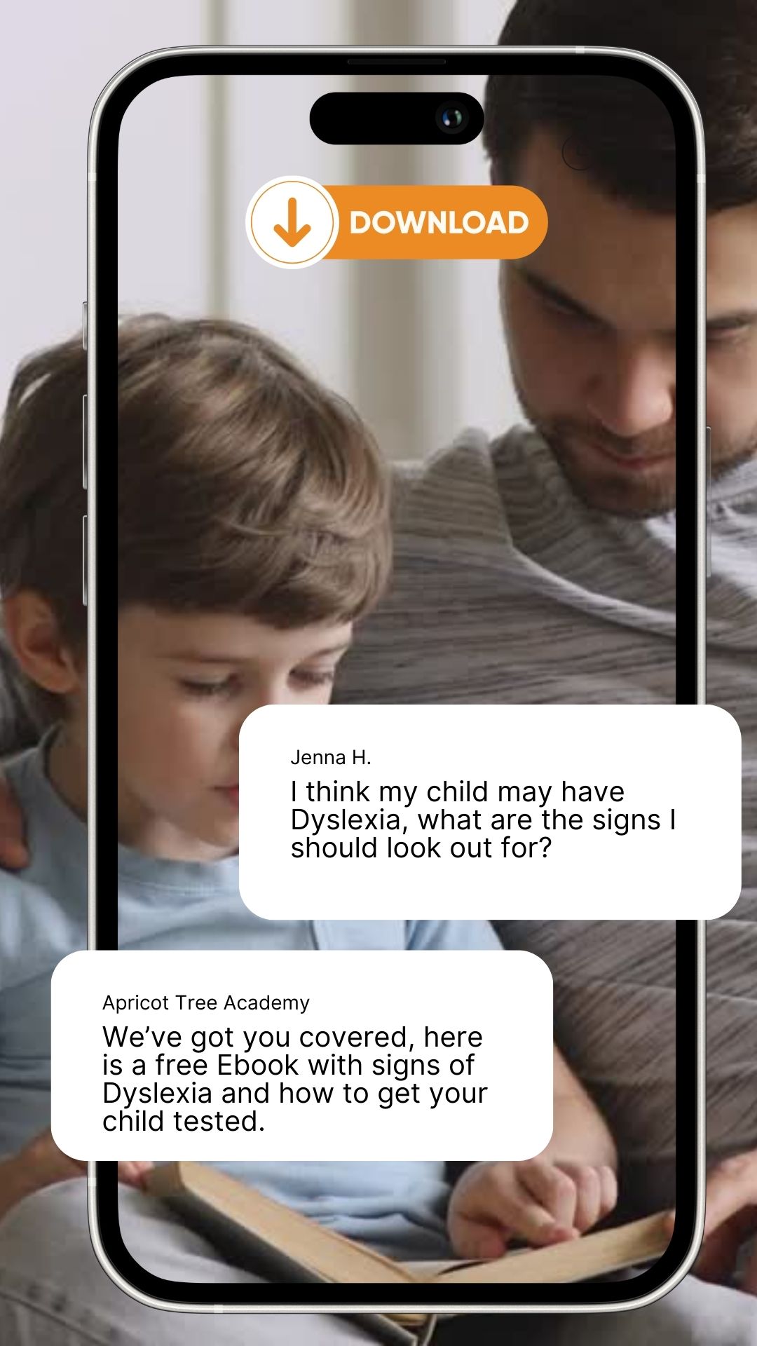 A parent using an AI chat assistant on their phone